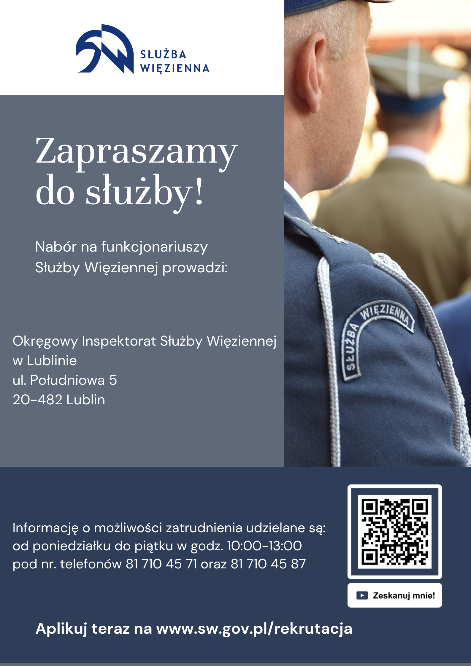 plakat naboru do służby więziennej