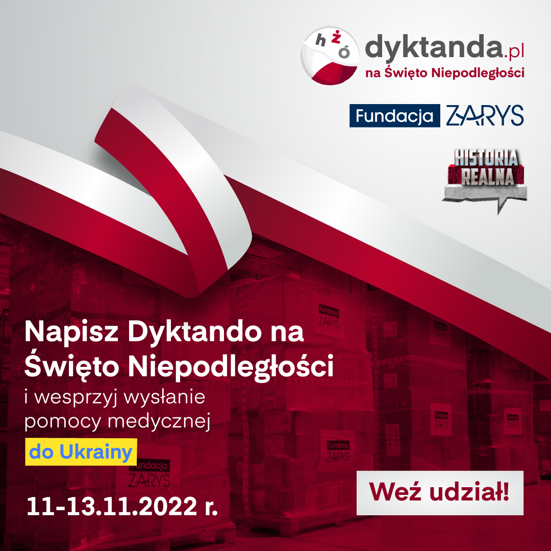 plakat dyktando na święto niepodległości