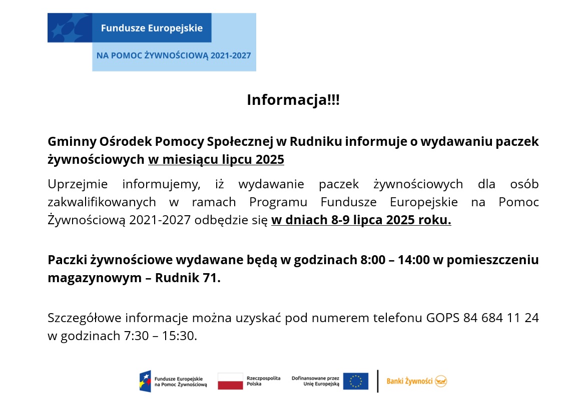 Paczki zywnościowe 