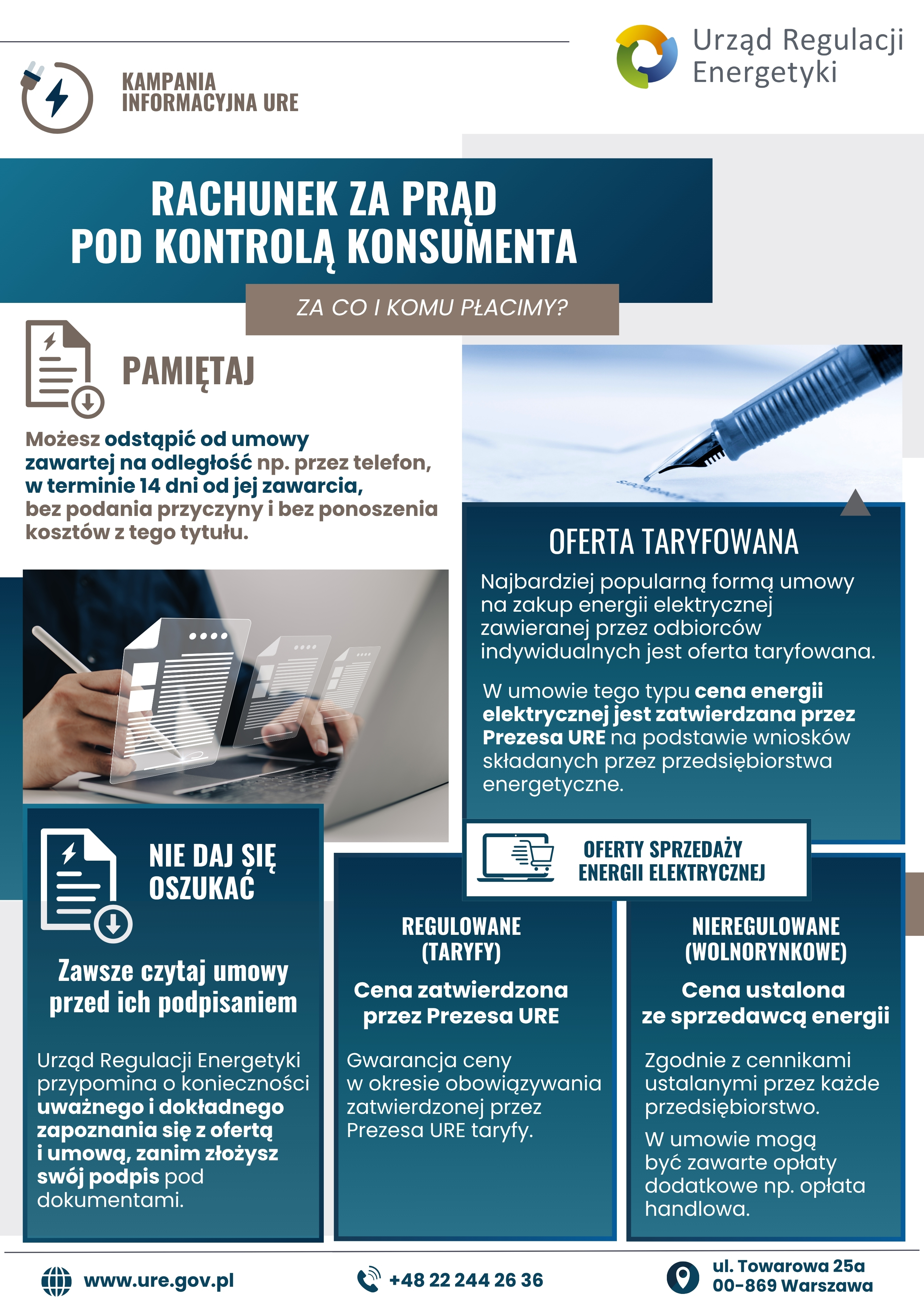 URE: Kampania Informacyjna dotyczącą rachunków za energię elektryczną pt. „Rachunki pod kontrolą konsumenta”